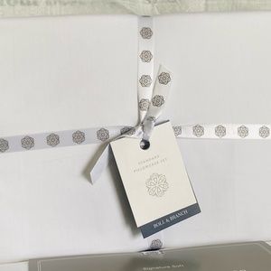 Boll & Branch QUEEN Sheets Set w/4 Pillowcases *Rare White/Slate *NWT*
